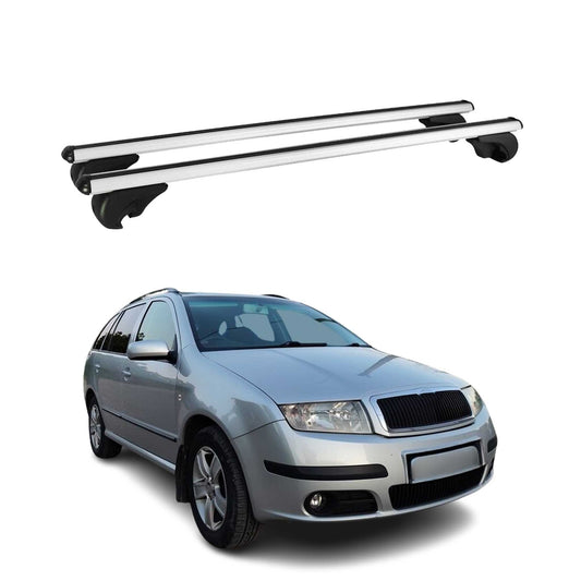 Portbagaj de plafon pentru Skoda Fabia mk1 Combi 1999-2007 75kg Alu Silver 2 buc