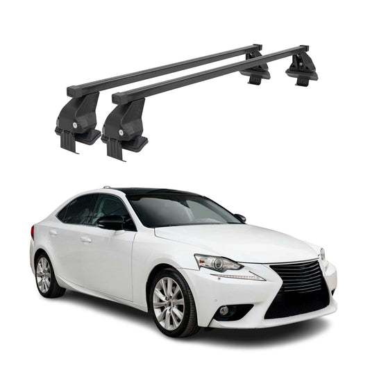 Menabo Dachträger Grundtäger für Lexus IS XE30 2013-2020 50kg Stahl Schwarz 2x