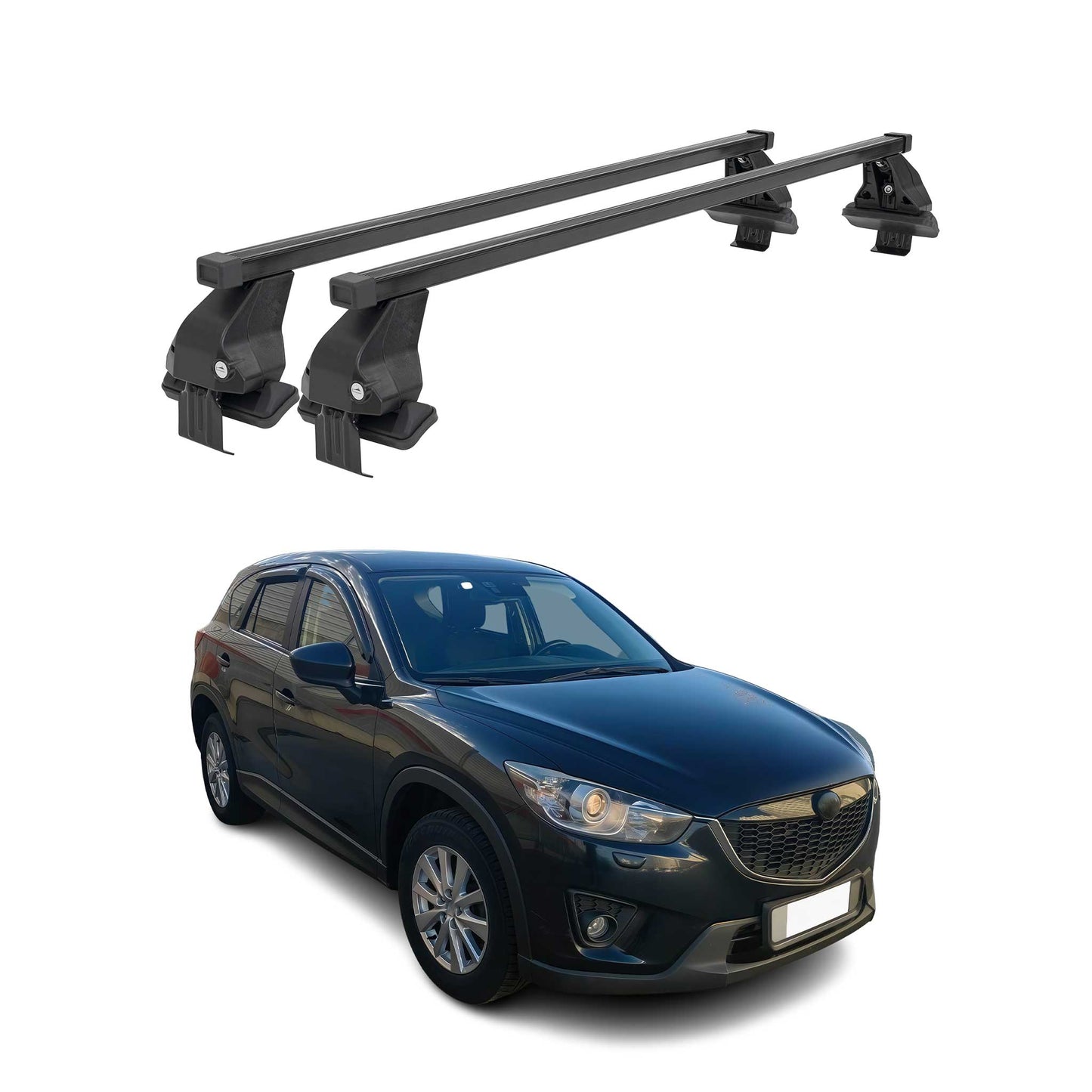 Menabo Dachträger Grundtäger für Mazda CX-5 2012-2016 50kg Stahl Schwarz 2 tlg
