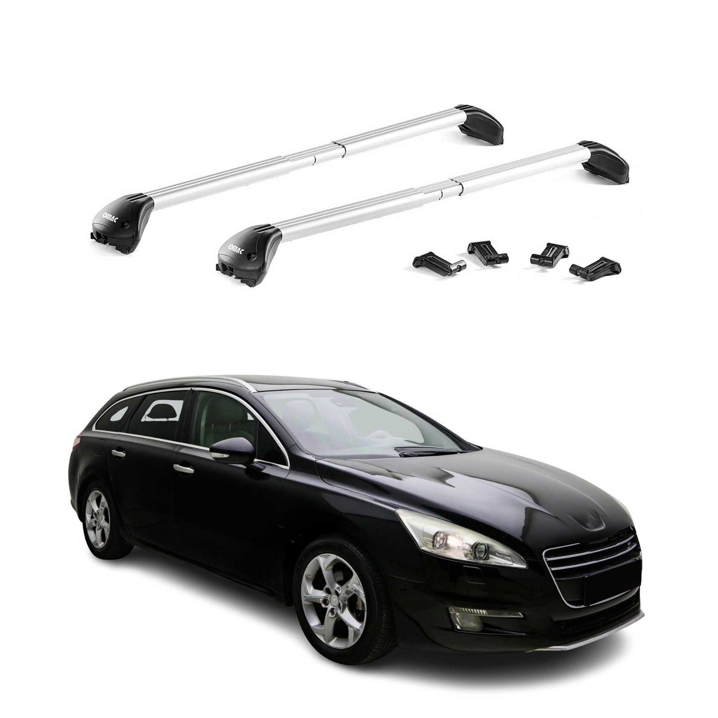 Dachträger Grundtäger für Peugeot 508 Kombi 2011-2018 100kg Alu Silber 2 tlg ABE