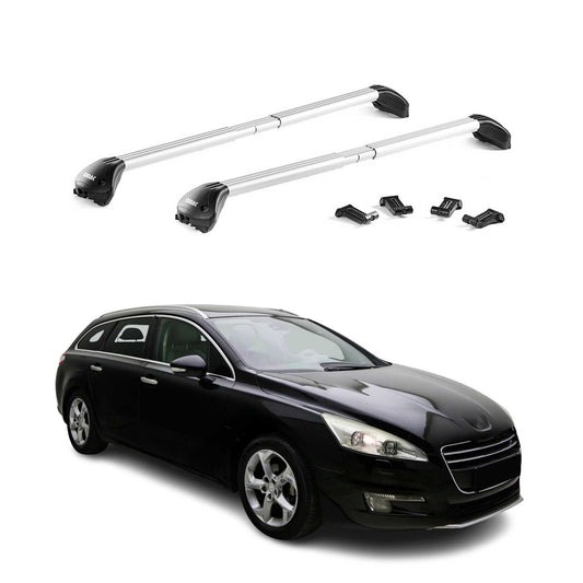 Dachträger Grundtäger für Peugeot 508 Kombi 2011-2018 100kg Alu Silber 2 tlg ABE