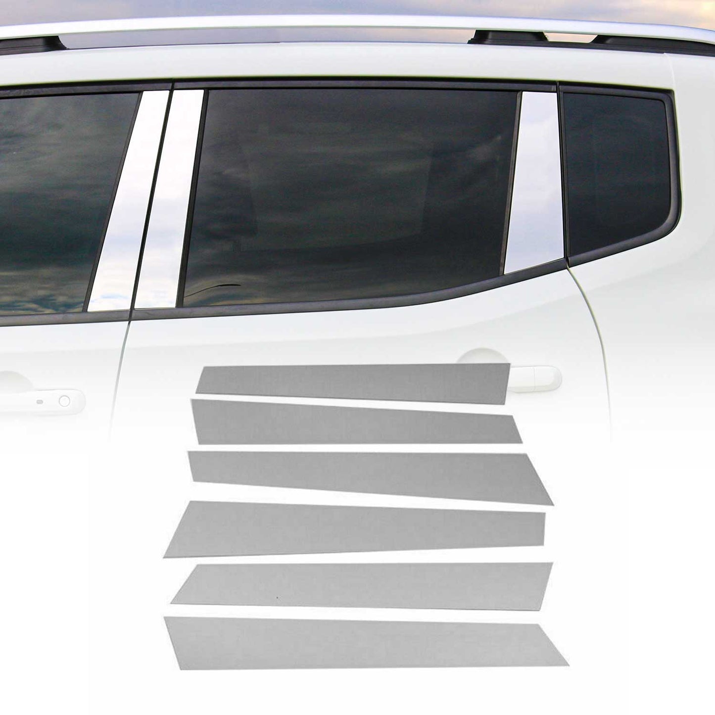 B Säulen Türsäulen für Nissan Navara 2006-2016 Edelstahl Silber 6tlg