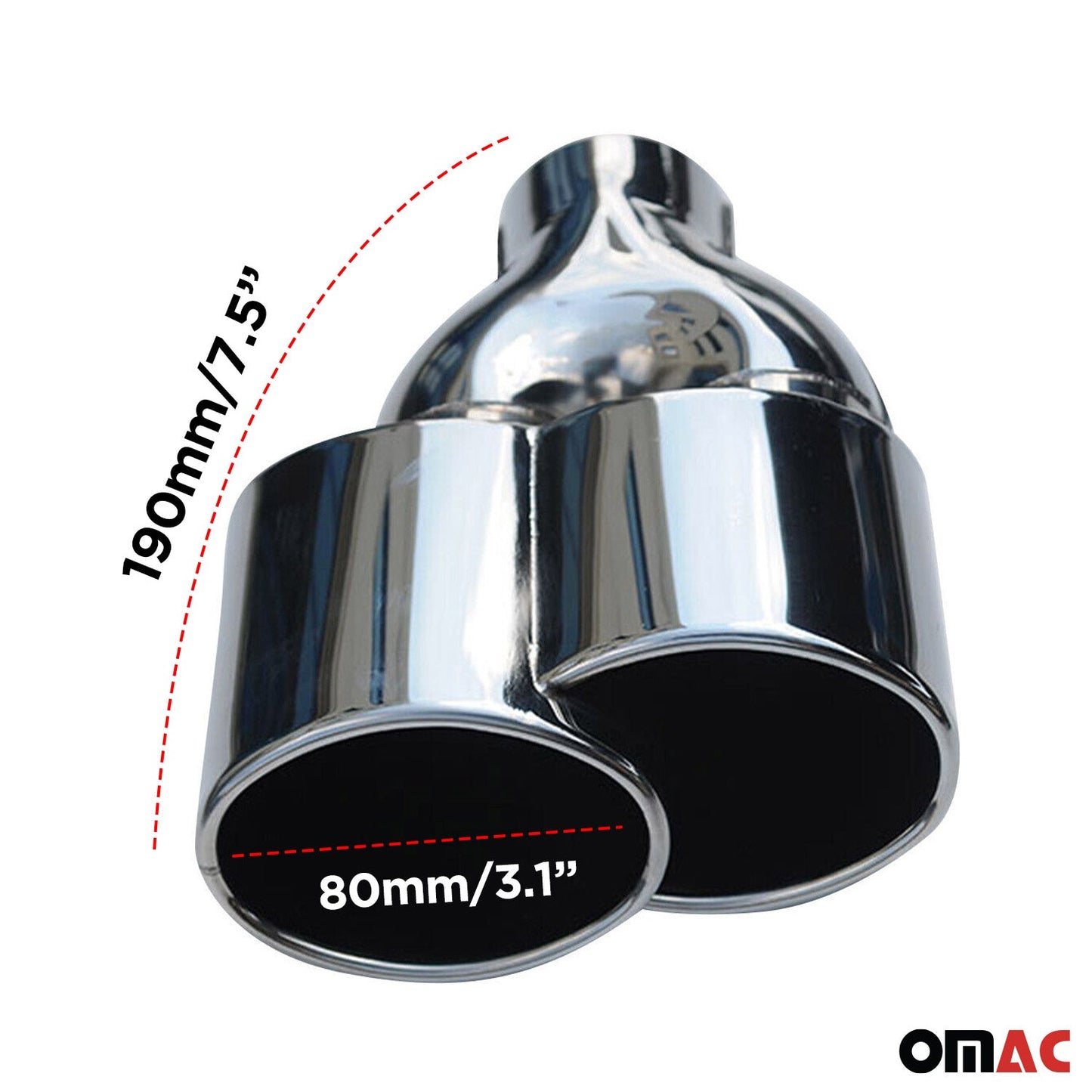 Ornamente cromate pentru evacuare 190*80 oțel inoxidabil argintiu dreapta și stânga 2 buc