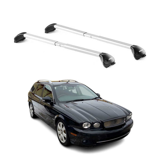 Portbagaj de plafon pentru Jaguar X-Type Estate 2004-2009 100kg Alu Silver 2x ABE