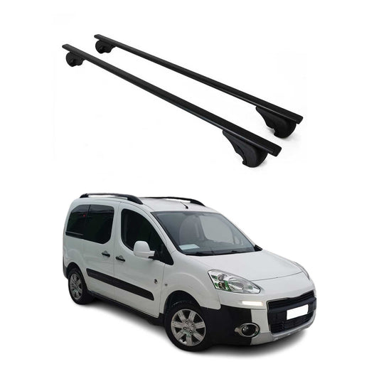 Portbagaj de plafon pentru Peugeot Partner Tepee 2008-2018 75kg, negru metalic, 2x