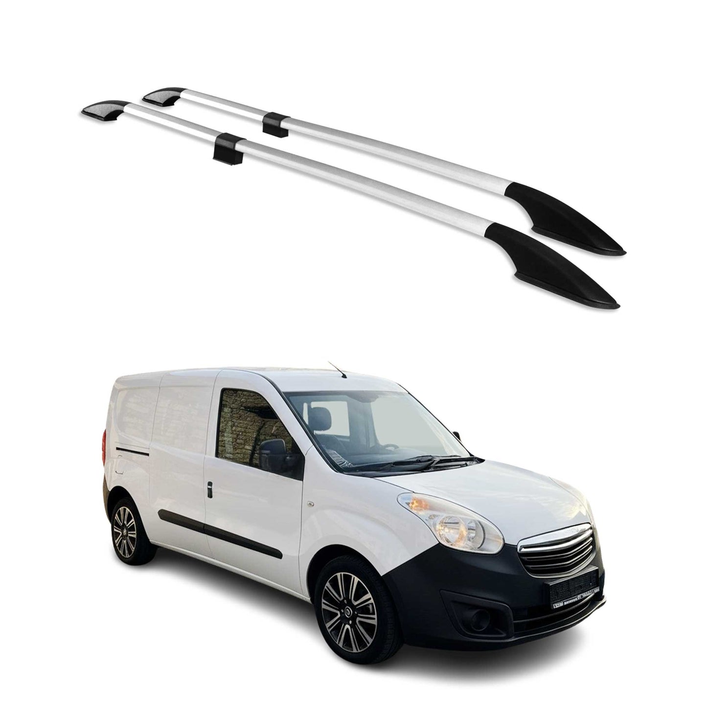 Dachreling Dachgepäckträger für Opel Combo D 2012-2019 L2 Langer Alu Grau