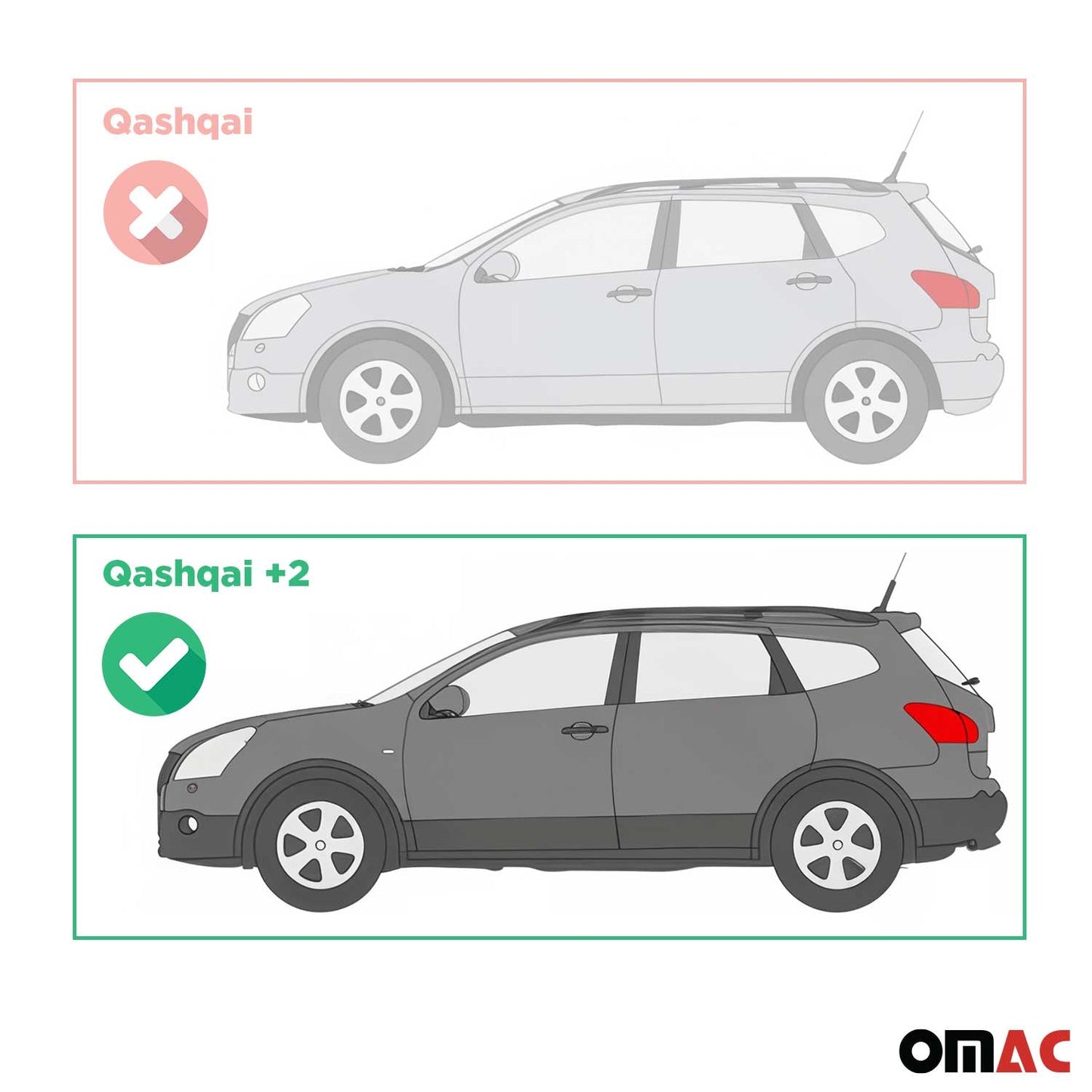 Trittbretter Seitenbretter für Nissan Qashqai +2 NJ10 2008-14 Aluminium Schwarz