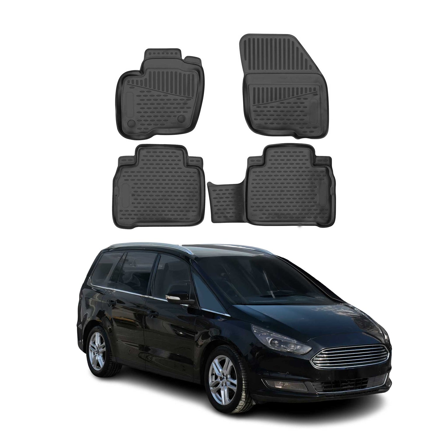 2015-2024 Ford S-Max Galaxy Fußmatten TPE Schwarz 4 tlg