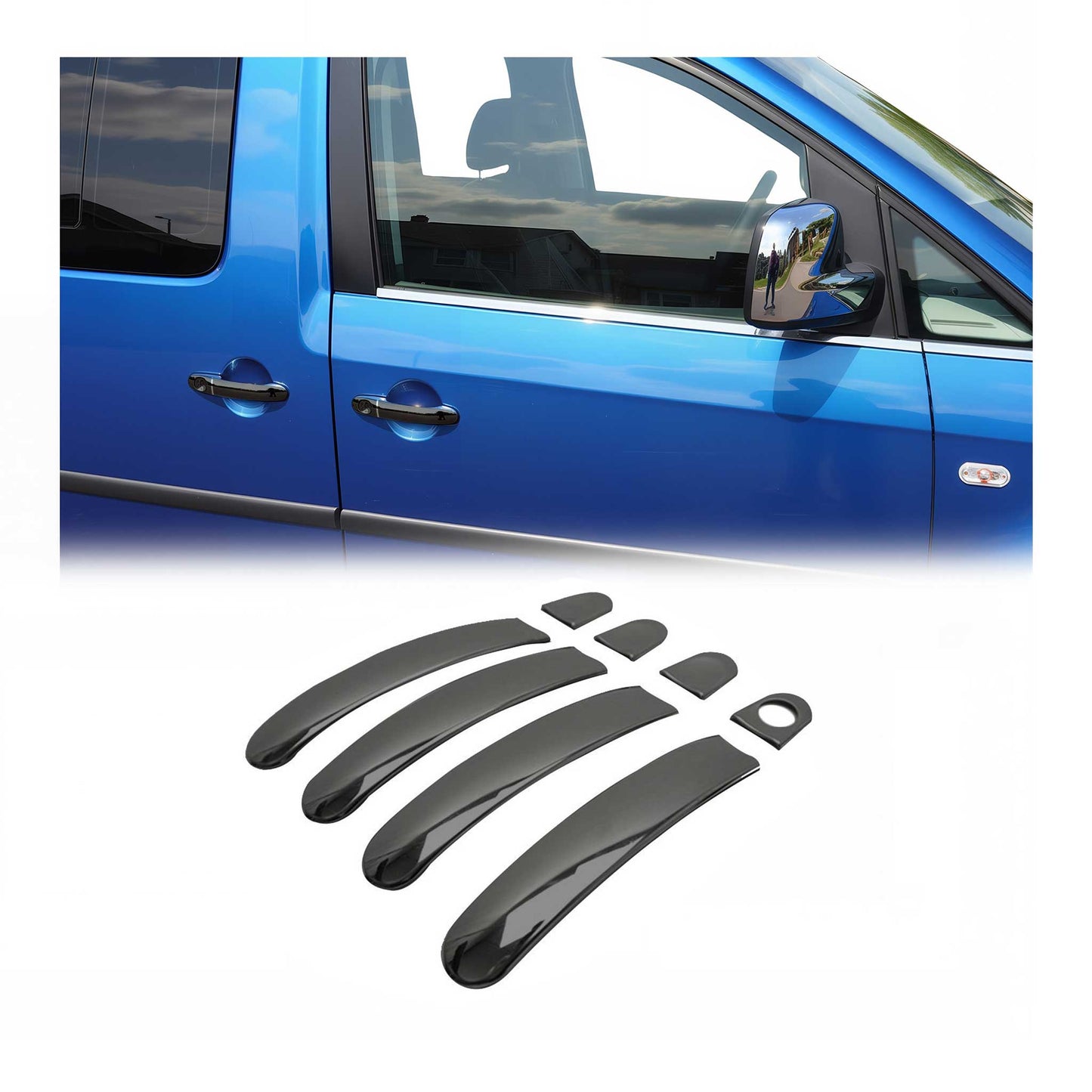 Türgriff Blende Türgriffkappen für VW Caravelle T5 2003-2015 4Tür Dunkel 8x