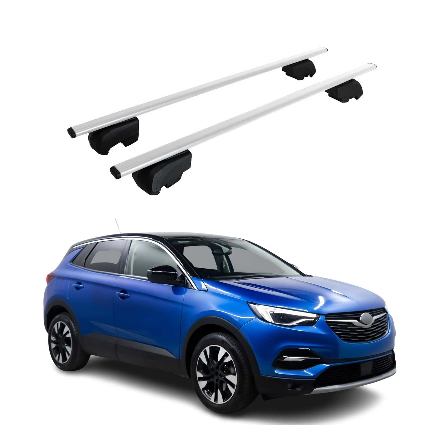 Dachträger Gepäckträger für Opel Vauxhall Grandland X 2023-2023 ABE Silber