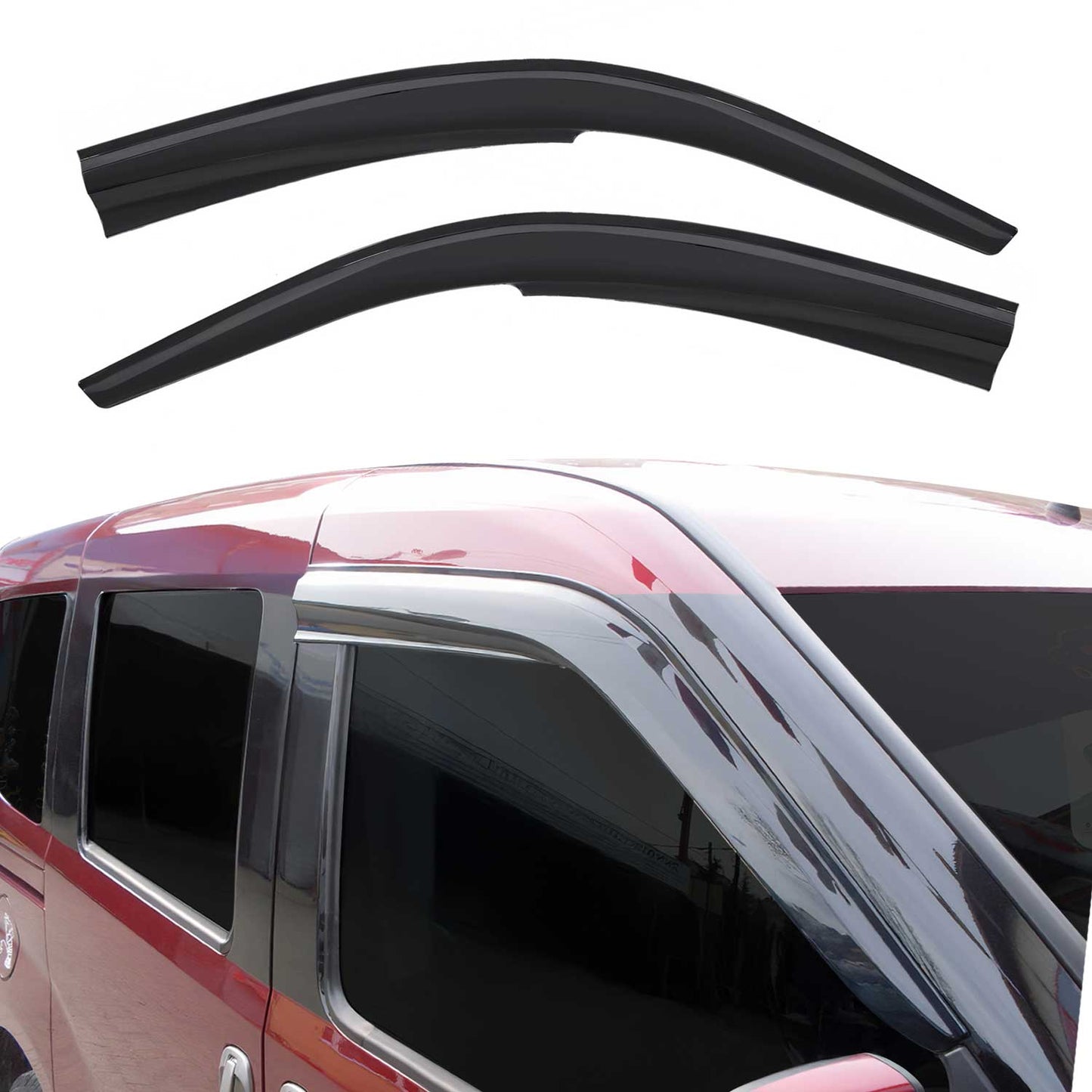 2x Windabweiser Regenabweiser für Renault Kangoo 1998-2007 Acryl Dunkel