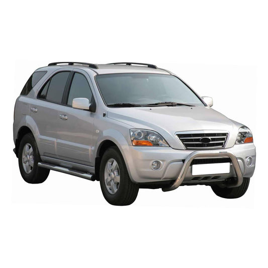 Bară de protecție/buton față pentru Kia Sorento 2006-2009, ø76mm, oțel, argintiu, protecție