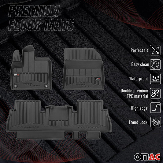 2018-2024 Peugeot Rifter Fußmatten TPE Schwarz 3 tlg