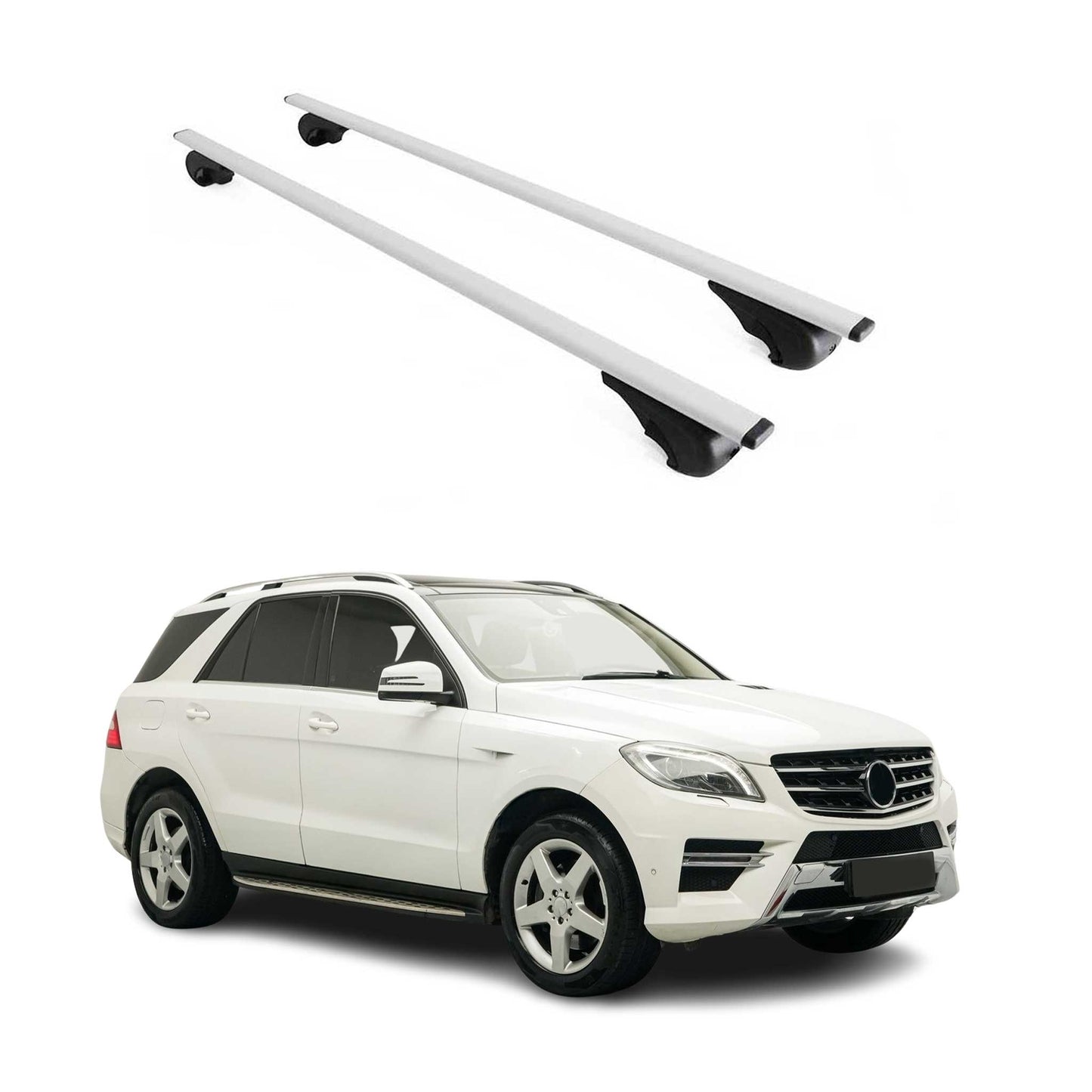 Dachträger Grundtäger für Mercedes ML Klasse GLE W166 2011-2015 75kg Silber 2x