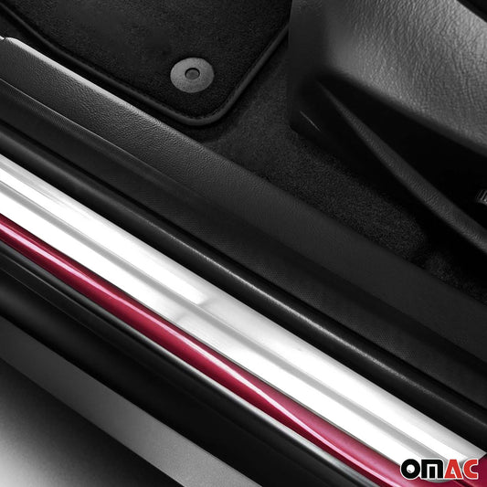 Ornamente prag uși pentru Ford Focus 2010-2018, oțel inoxidabil, argintiu, set 4 piese