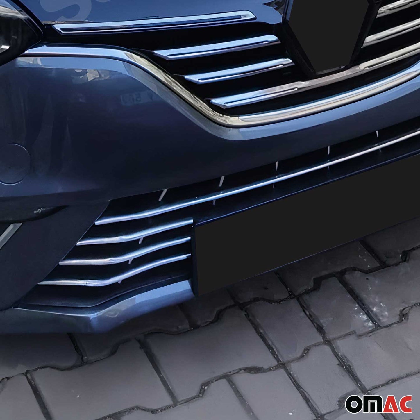 Kühlergrill Leisten Grillleisten für Renault Megane 2015-2025 Chrom Silber 7x