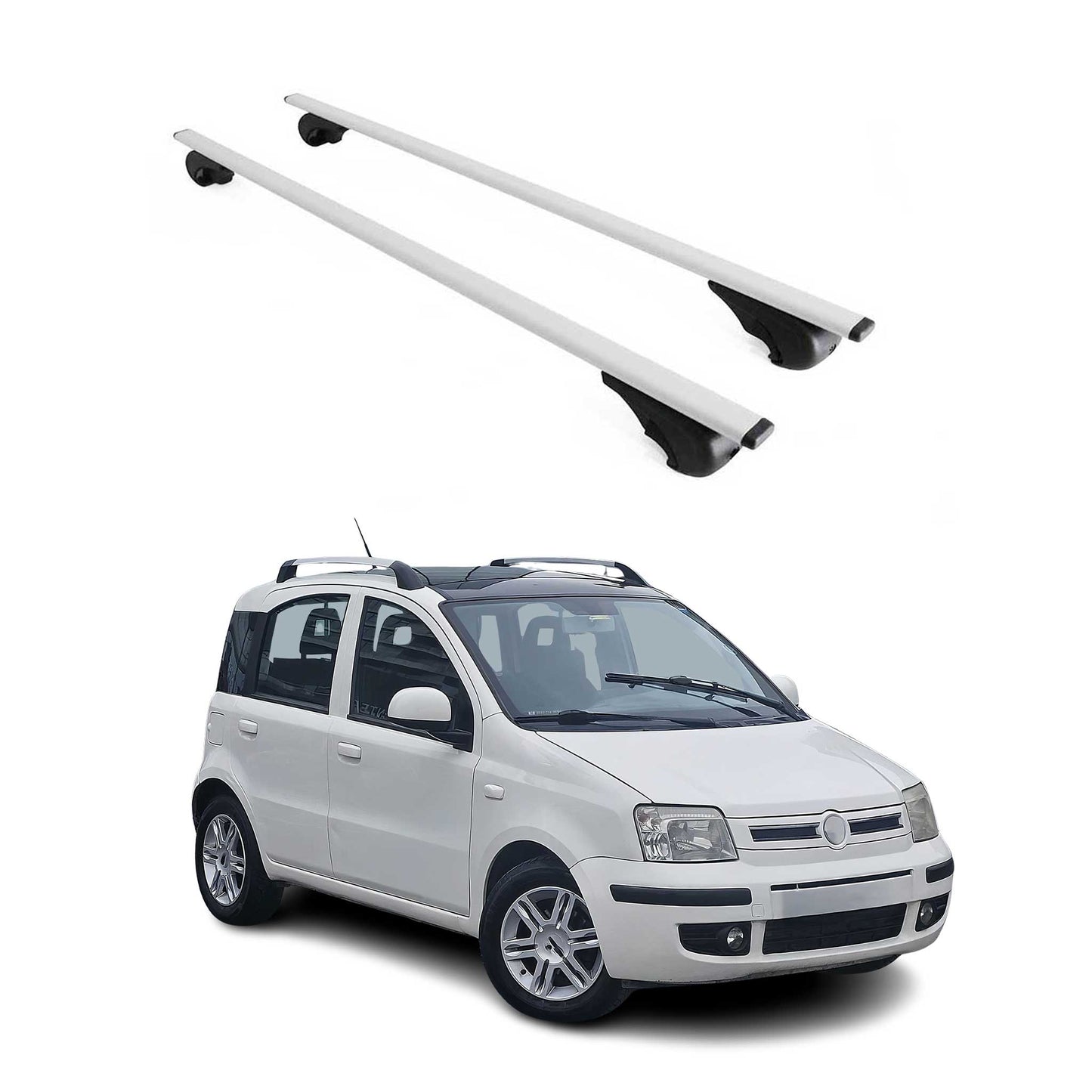 Dachträger für Fiat Panda 2012-25 AirCross & Cross & Trussardi Modelle 75kg Grau