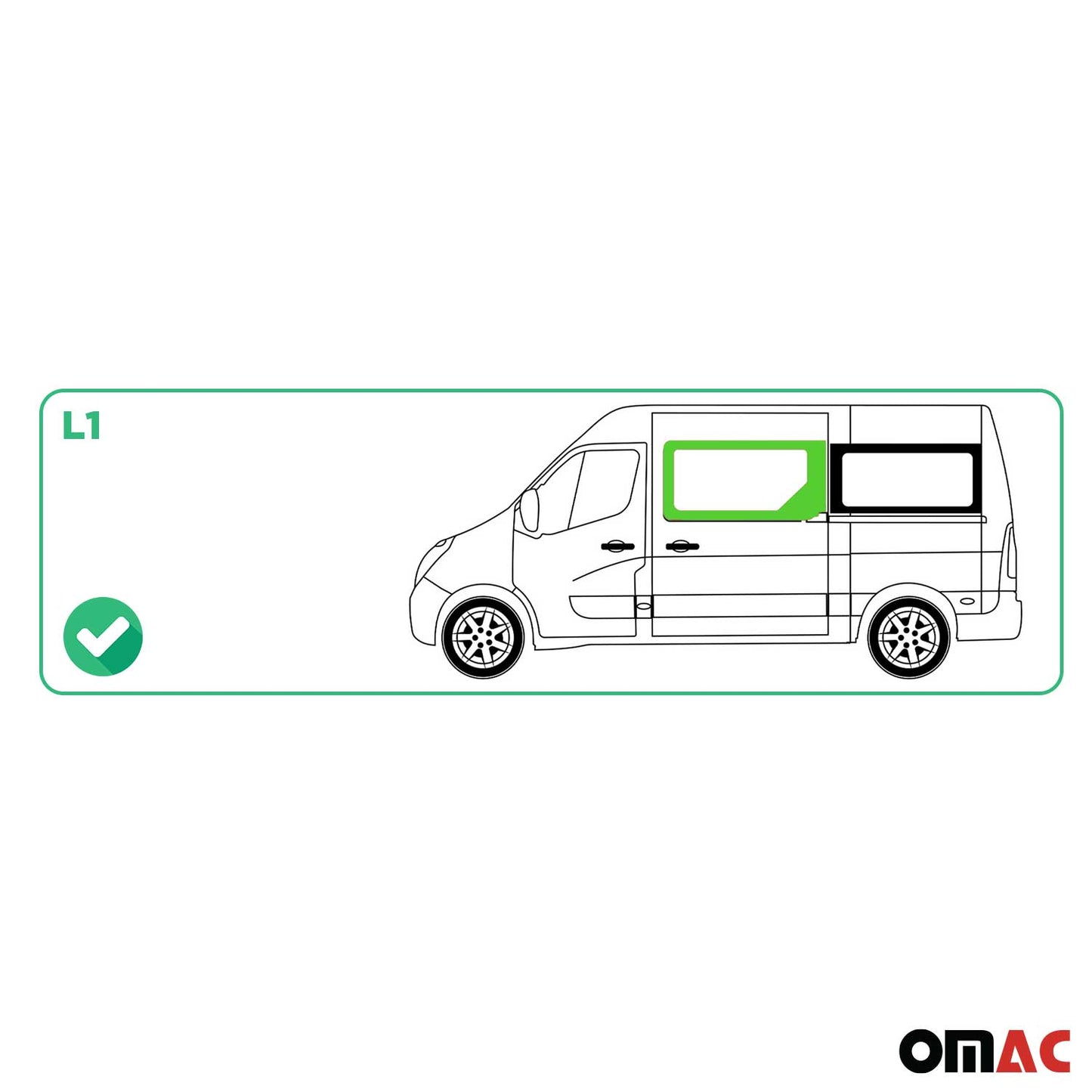 Seitenfenster Auto Fenster für Opel Movano 2010–2021 Schwarz Rechts L1