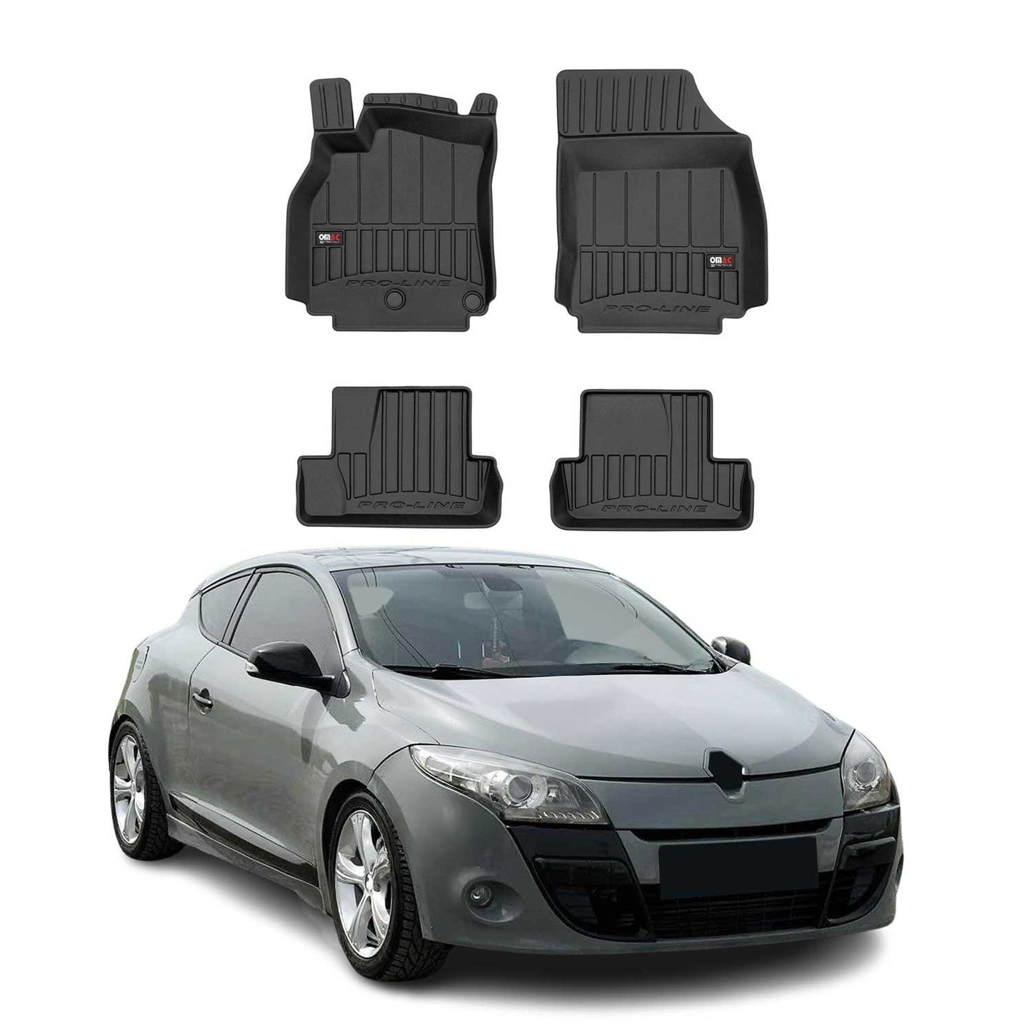 Covorașe auto Renault Megane Coupe 2009-2012, TPE, negre, 4 buc.