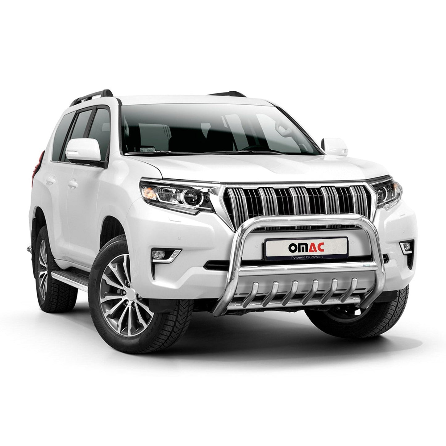 Bară de protecție/buton față pentru Toyota Land Cruiser 150 2017-2022, omologată ABE, oțel, argintiu