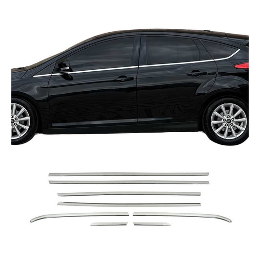 Fensterleisten Zierleisten für Ford Focus Kombi 2010-2018 Edelstahl Chrom 8tlg