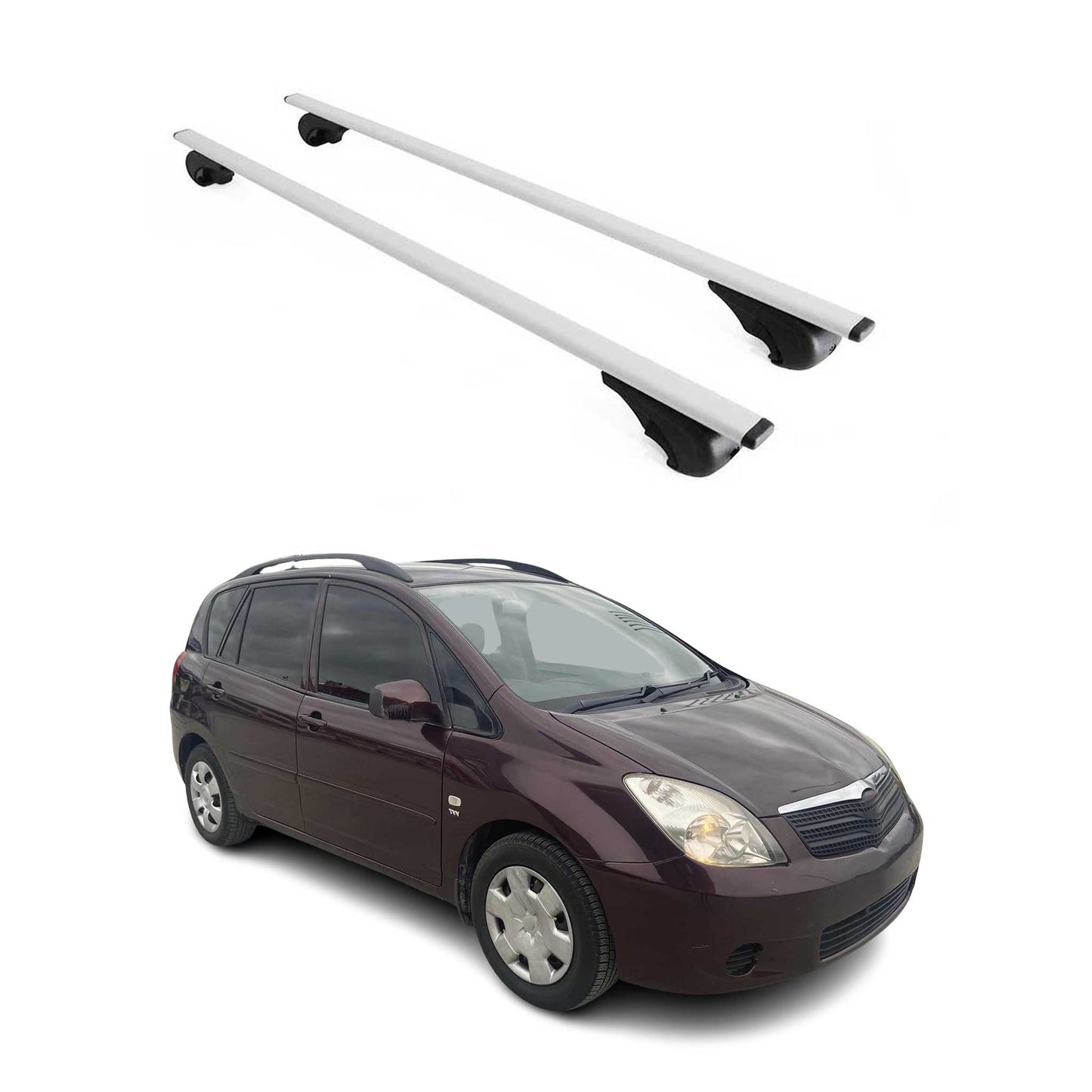 Dachträger Gepäckträger für Toyota Yaris Verso 1999-2005 Grundträger Metall Grau