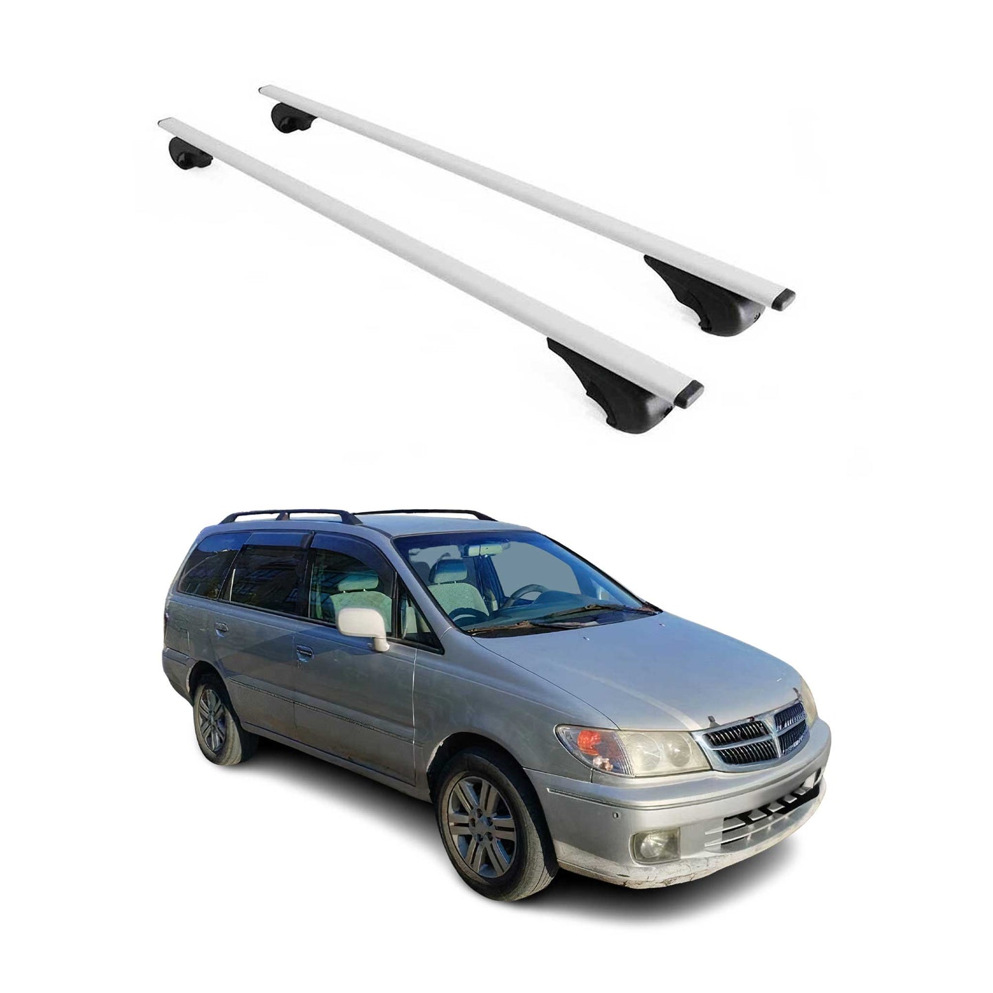 Portbagaj de plafon pentru Nissan Presage 1998-2009 75kg metal argintiu 2 buc