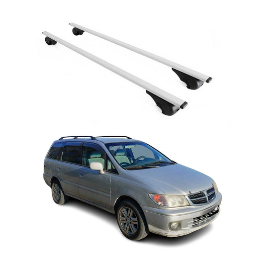 Portbagaj de plafon pentru Nissan Presage 1998-2009 75kg metal argintiu 2 buc