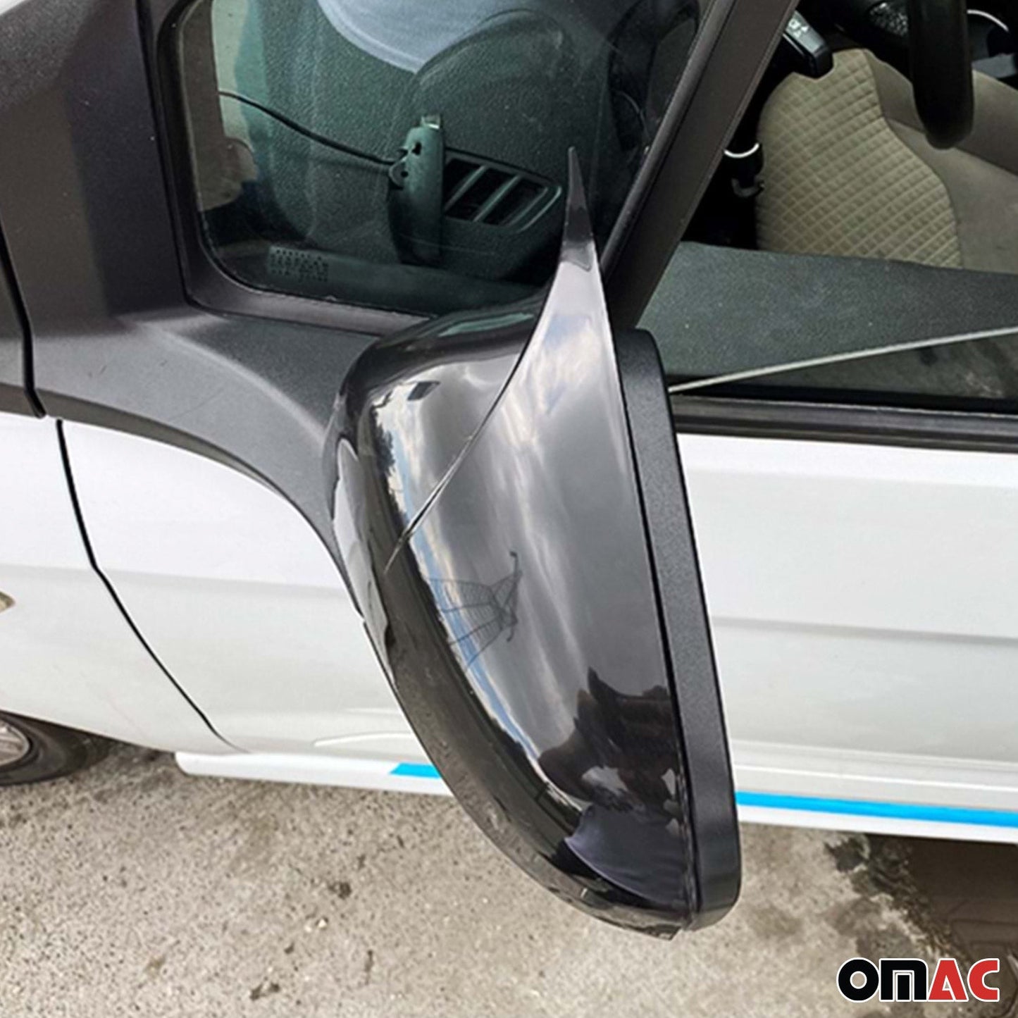 Osłony lusterek, nakładki na lusterka do Forda Tourneo Courier 2014-2018, ABS błyszczący