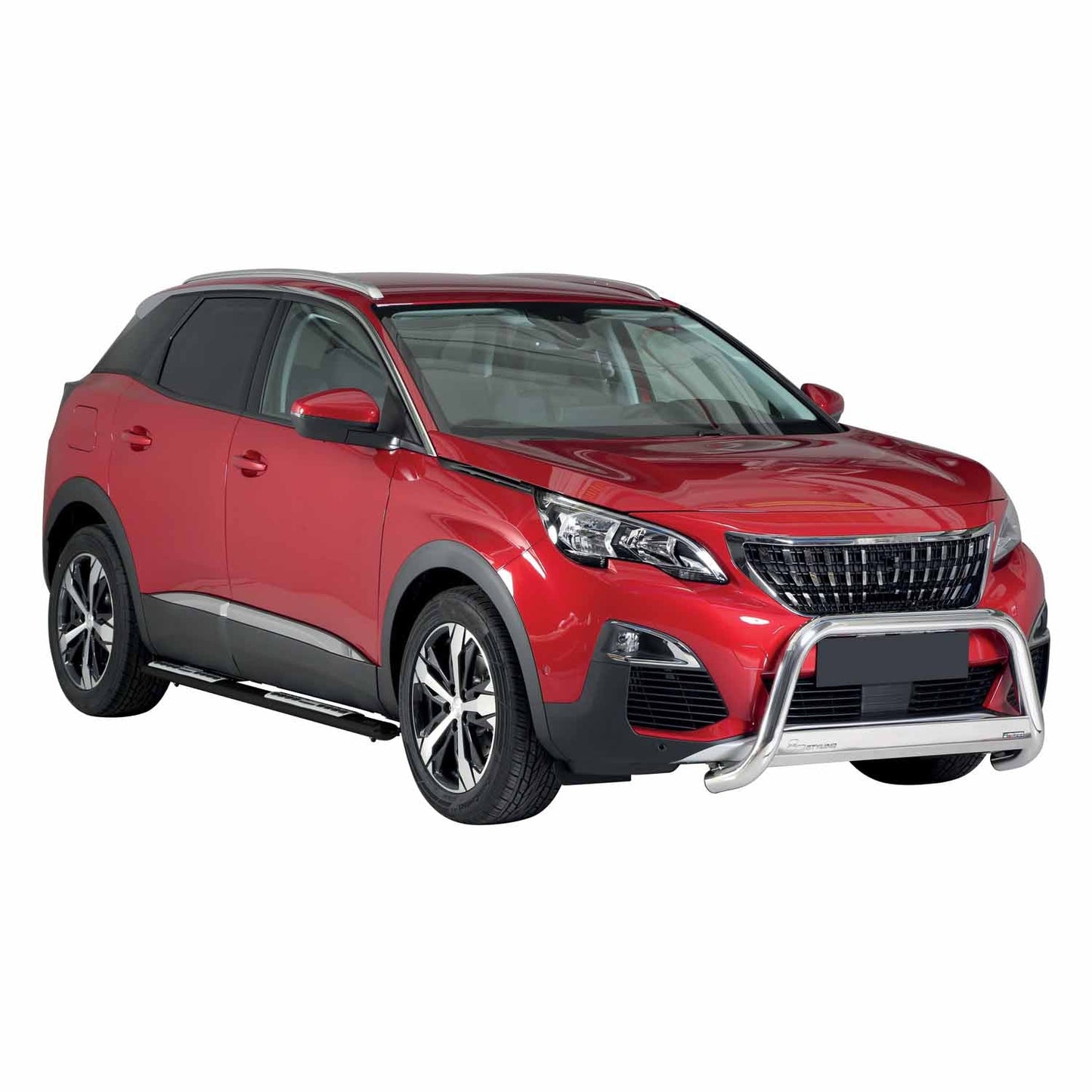 Edelstahl Seitenschweller Schwellerrohre für Peugeot 3008 2018-2021 Schwarz