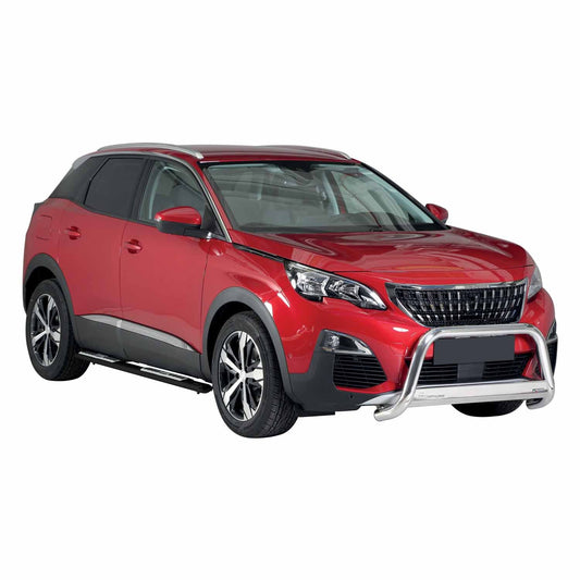 Edelstahl Seitenschweller Schwellerrohre für Peugeot 3008 2018-2021 Schwarz