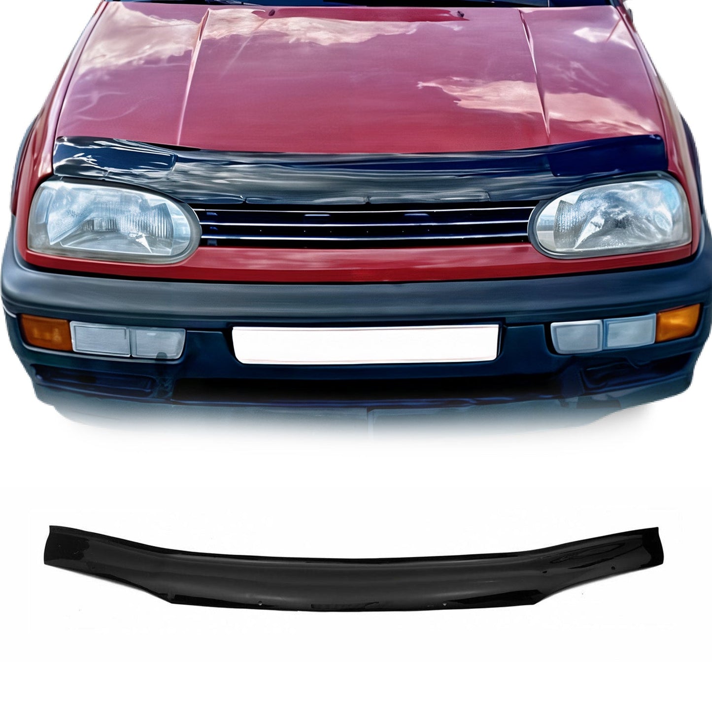 Motorhaube Deflektor Insekten Steinschlagschutz für VW Golf 1991-2000 Dunkel