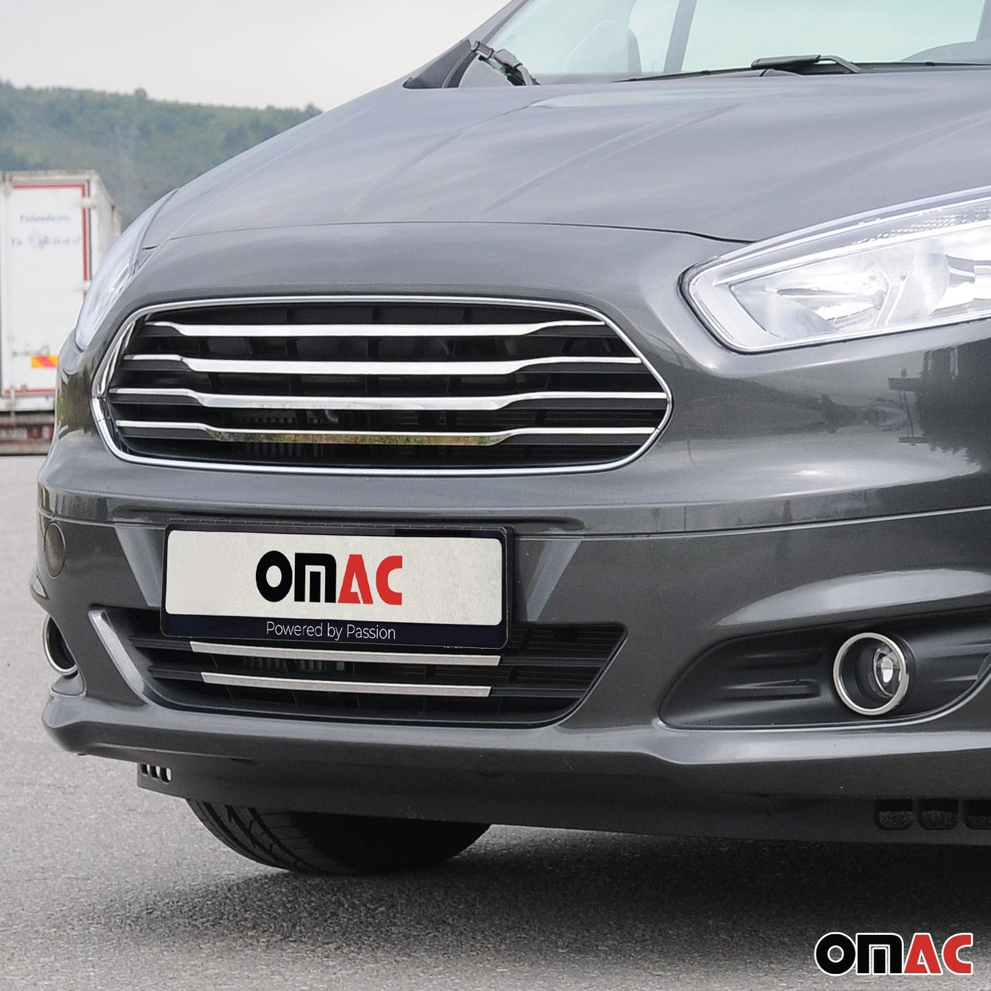 Kühlergrill Leisten Grillleisten für Ford Transit Courier 2014-2018 Chrom 2x