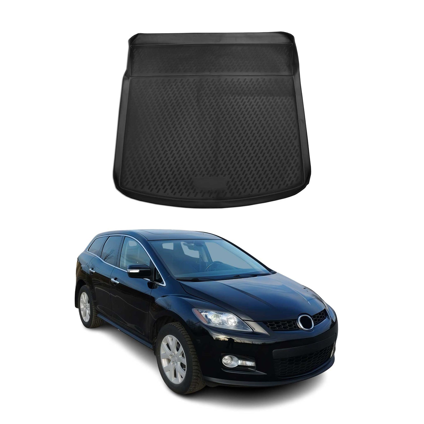 Kofferraummatte Kofferraumwanne für Mazda CX-7 2006-2010 Gummi TPE Schwarz