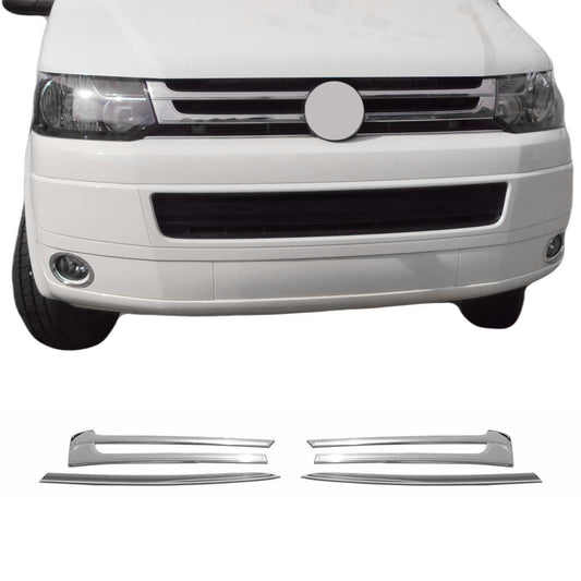 Benzi decorative grilă radiator pentru VW T5 2009-2015, oțel inoxidabil, argintiu, 1 bucată