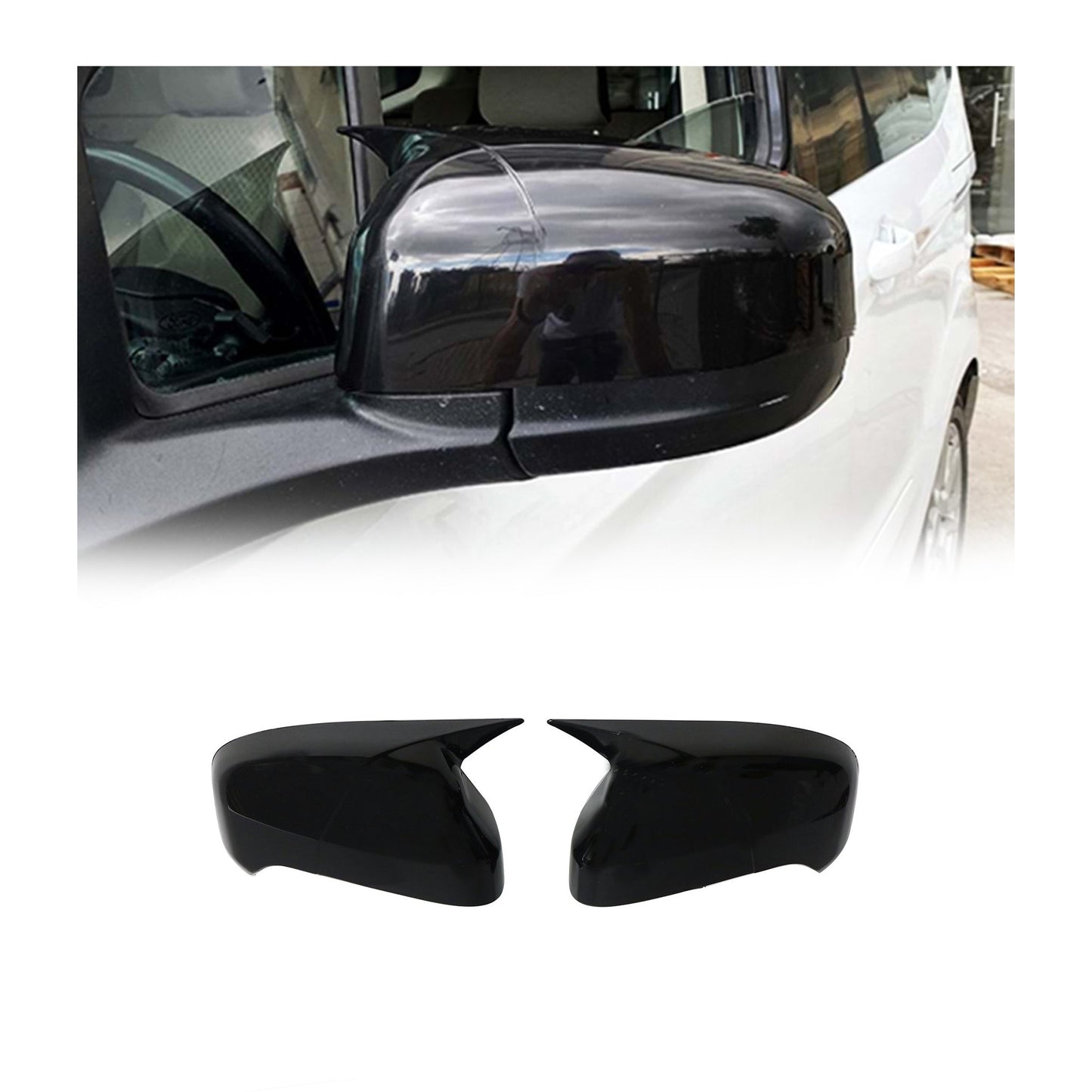Spiegelkappen Spiegelabdeckung für Ford Tourneo Courier 2018-2024 ABS Glanz