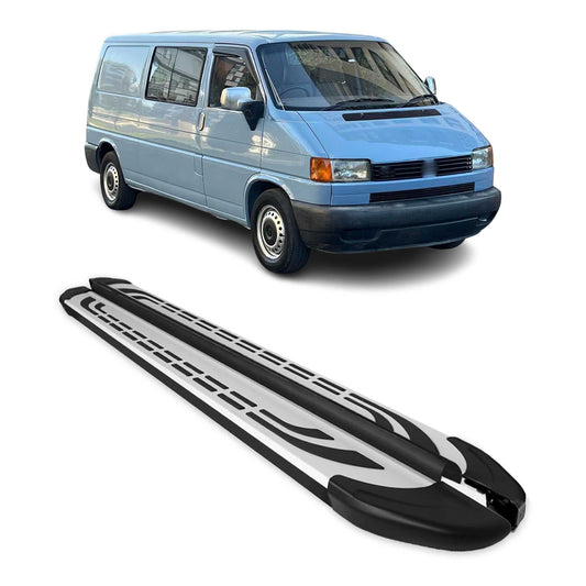 Trittbretter Seitenschweller für VW Transporter T4 1990-03 L2 Langer Schwarz Alu