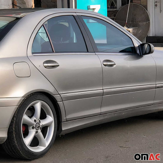 Benzi decorative pentru geamuri pentru Mercedes Clasa C W203 2000-2007, oțel inoxidabil, 4 bucăți