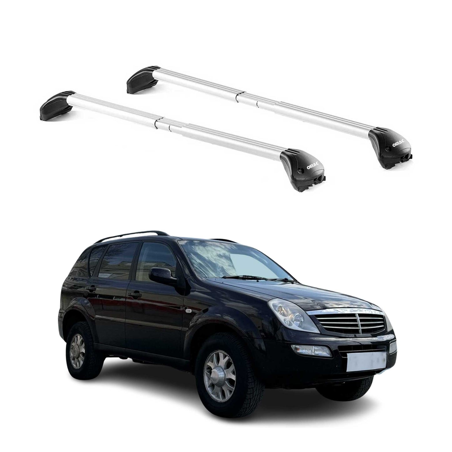 Portbagaj de plafon pentru Ssangyong Rexton I 2001-2006 5 uși 100kg aluminiu ABE argintiu