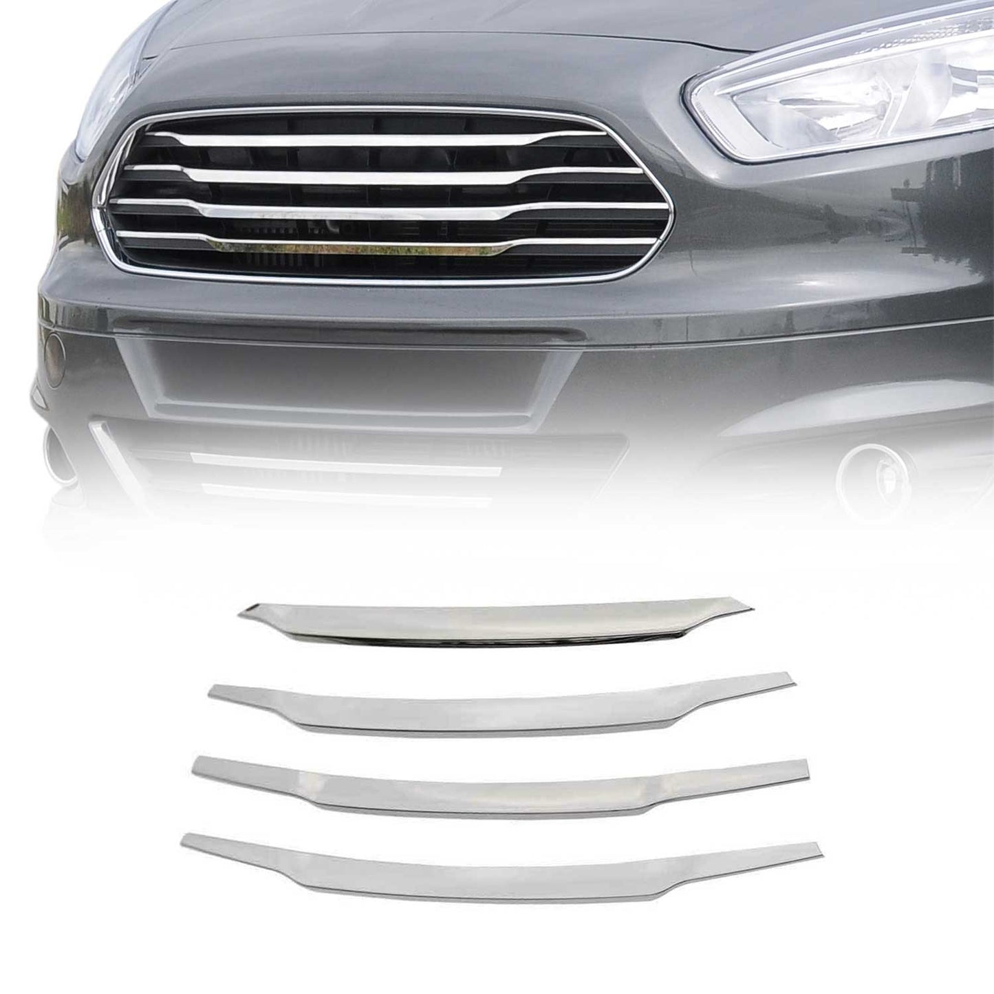 Benzi decorative grilă auto pentru Ford Transit Courier 2014-2018, cromate, 4x