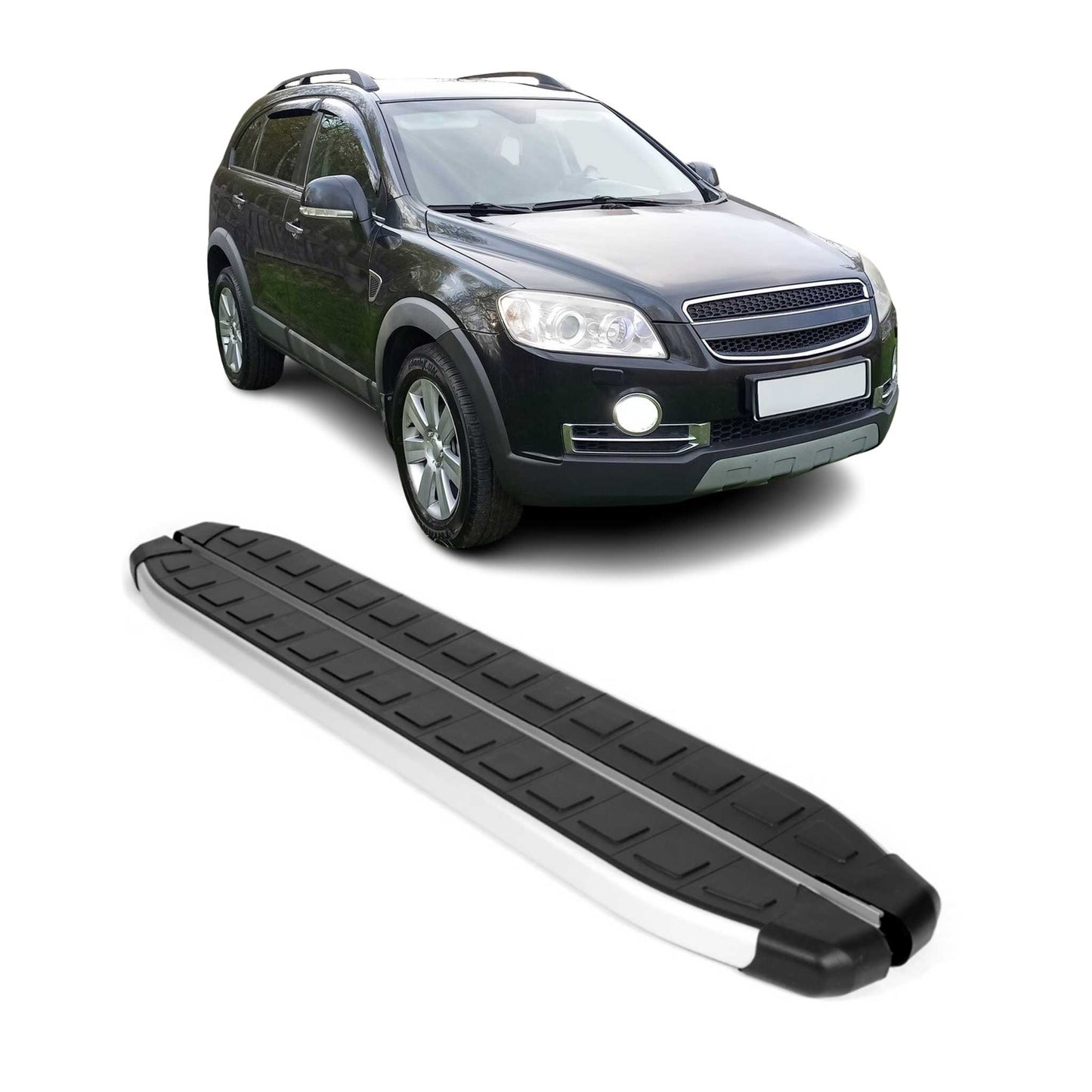 Schweller Seitenbretter Trittbretter für Chevrolet Captiva 2006-2016 Schwarz Alu