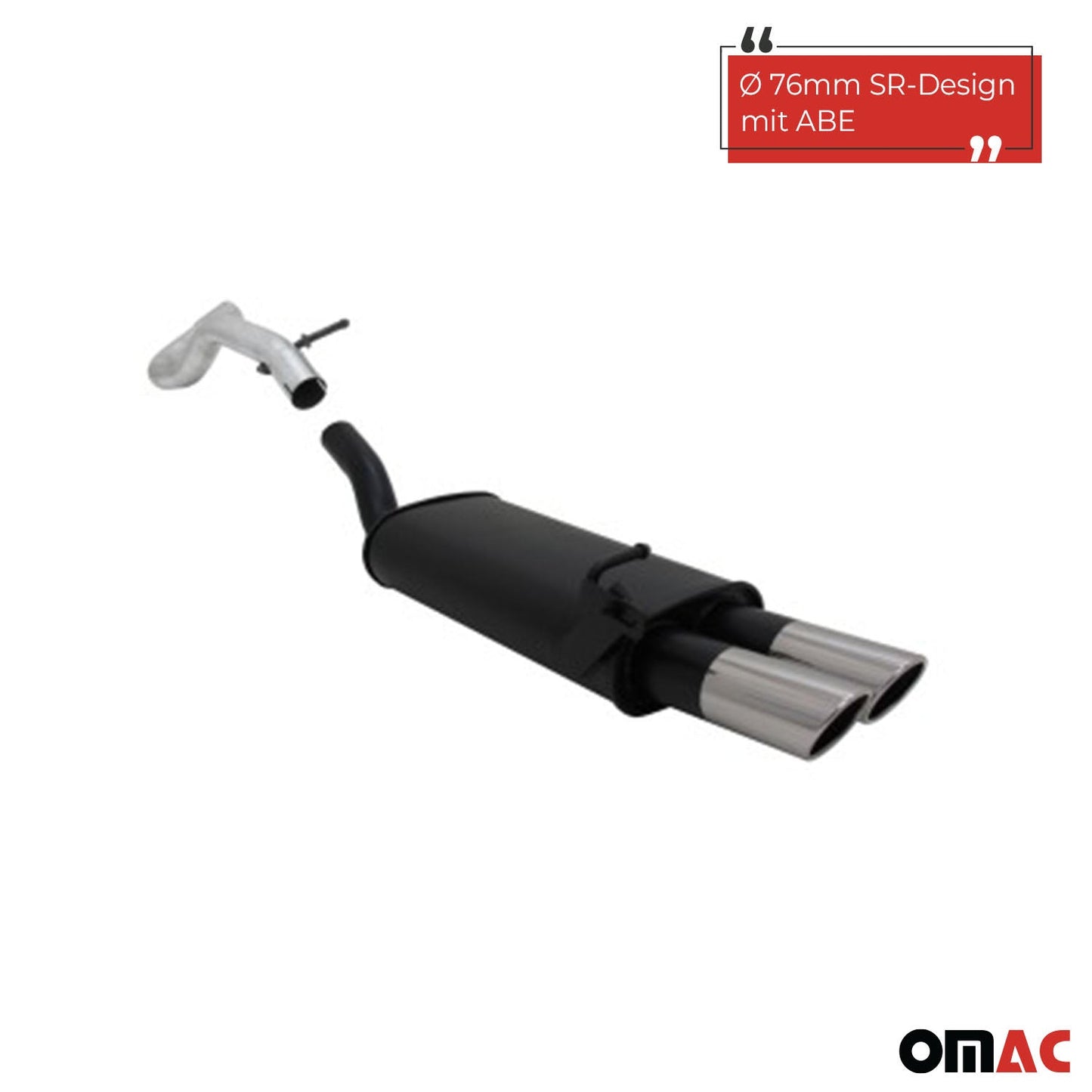 Novus Sportauspuff für Audi A3 Seat Leon VW Golf 4 New Beetle 2x76 SR-Design ABE