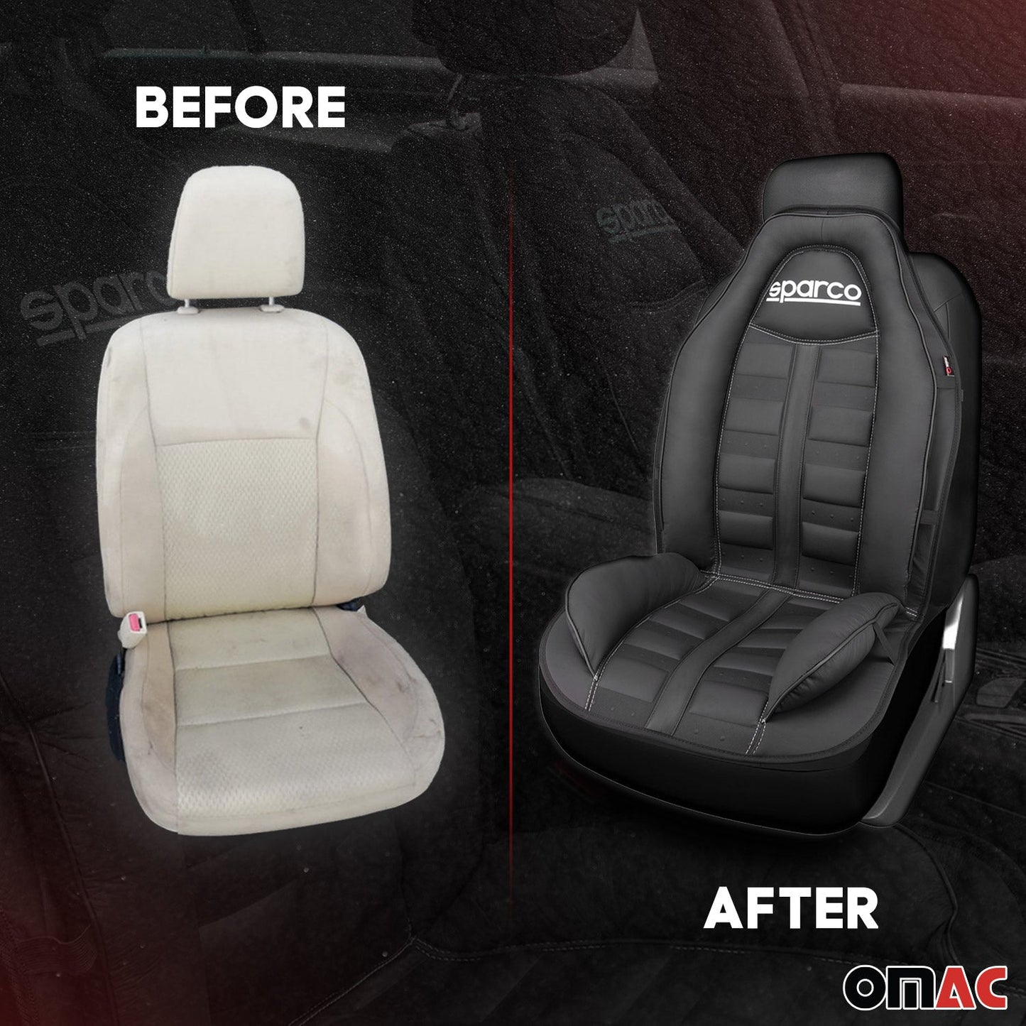 SPARCO Sitzkissen Sitzauflage Sitzschoner Universell Auto Sitzschutz Dunkel Grau