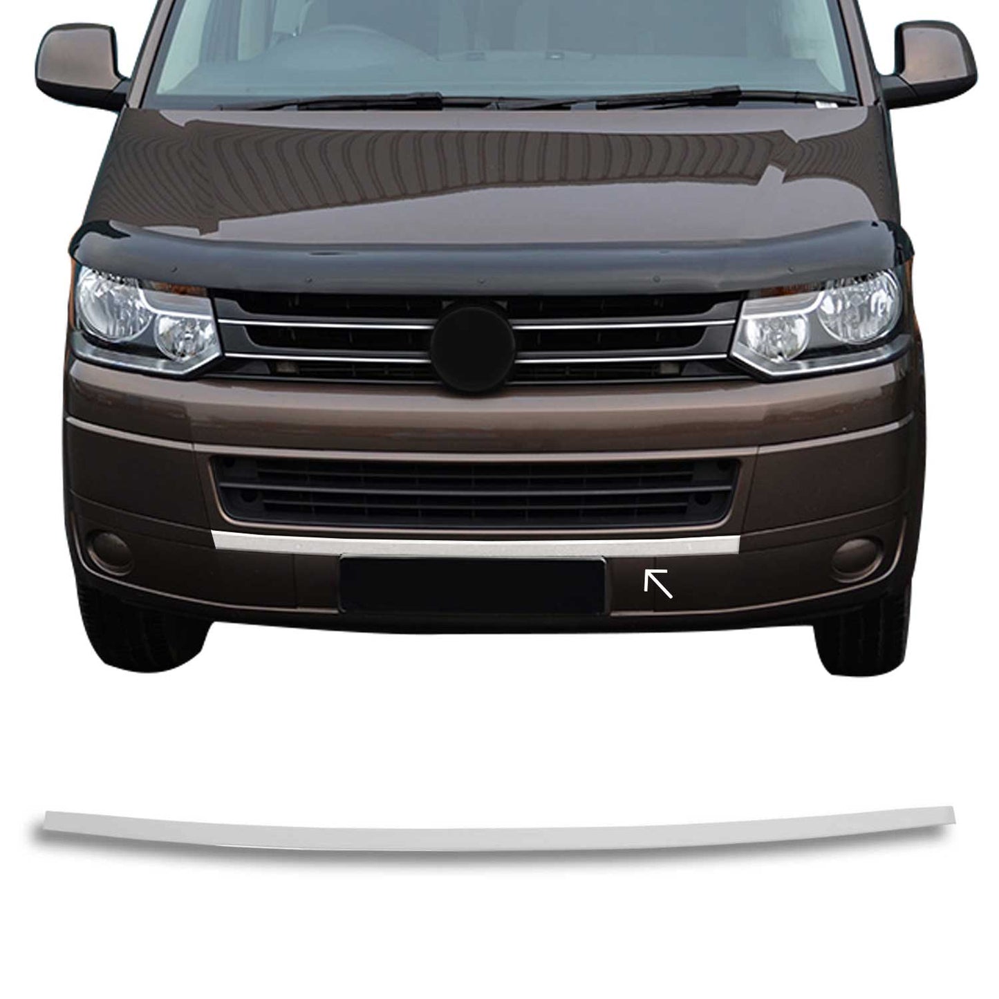 Kühlergrill Leisten Grillleisten für VW Transporter T5 2003-2015 Chrom Silber