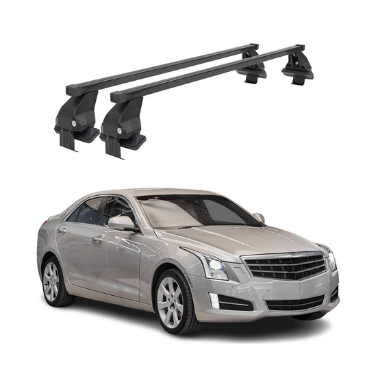 Menabo Dachträger Grundtäger für Cadillac ATS 2013-2019 50kg Stahl Schwarz 2 tlg