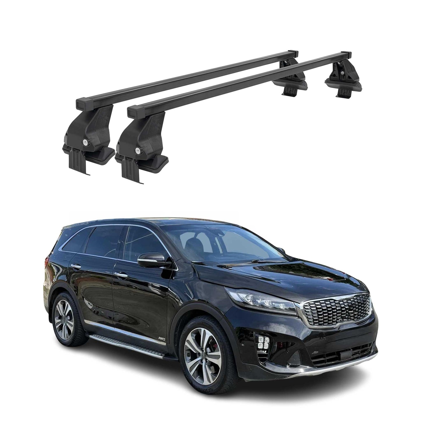 Menabo Dachträger Grundtäger für Kia Sorento MQ4 2021-2025 50kg Stahl Schwarz 2x