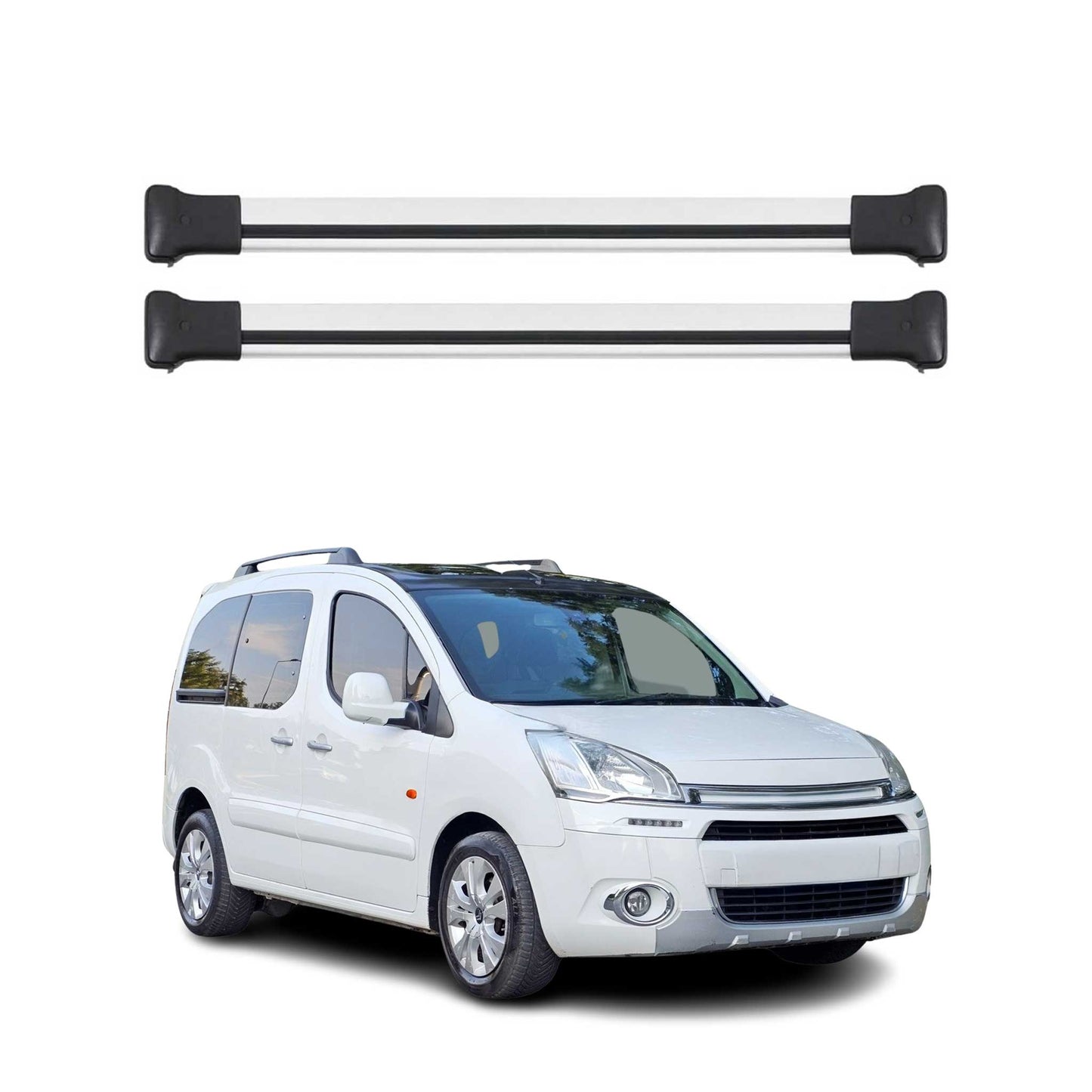 Dachträger Grundtäger für Citroen Berlingo 2008-2018 75kg Aluminium Silber 2x