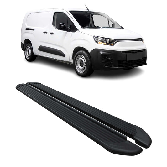 Trittbretter Seitenschweller für Fiat Doblo 2022-2025 Van L2 Alu Schwarz 2 tlg