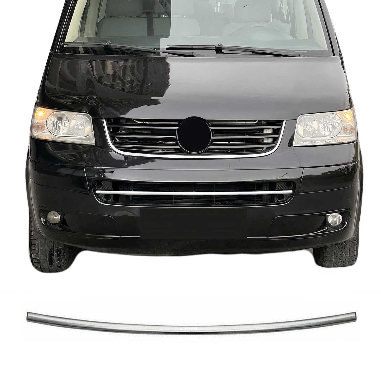 Kühlergrill Leisten Grillleisten für VW Transporter T5 2003-2010 Chrom Silber
