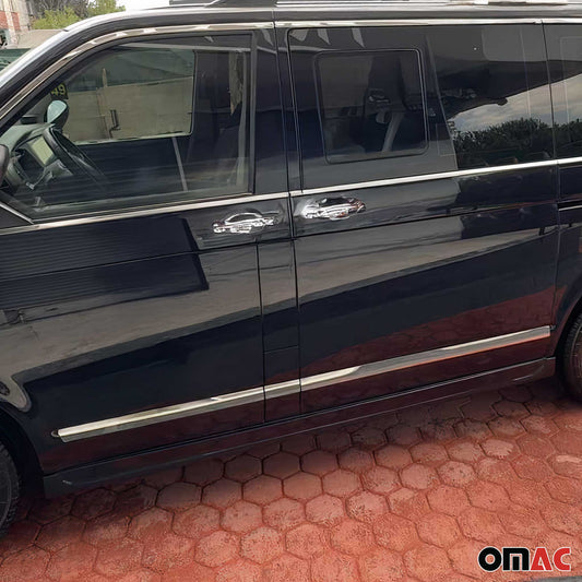 Bandă decorativă laterală ușă, bandă de protecție ușă pentru VW Caravelle T5 2003-2015, scurtă, cromată, 4x